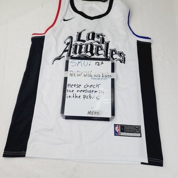 Nike Men's White Black Los Angeles Clippers City Edition NBA Athletic Jersey L - Picture 6 of 6